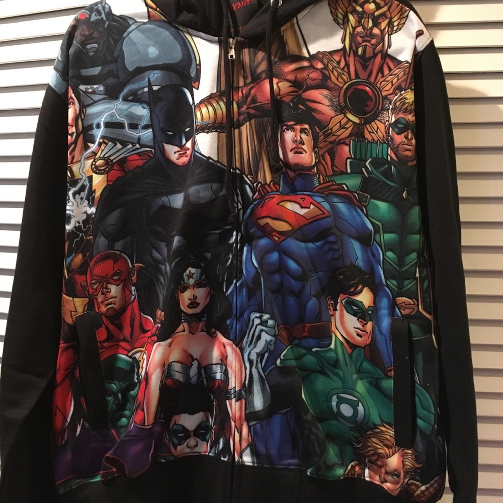 Justice League Hoodie. Size Large. New